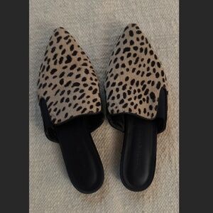 Jenni Kayne Genuine Calf Hair Leather Point Toe Mule Sandal